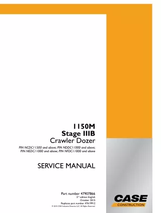 CASE 1150M Stage IIIB Crawler Dozer Service Repair Manual (PIN NCDC11500 and above)