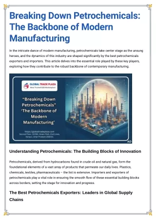 Breaking Down Petrochemicals_ The Backbone of Modern Manufacturing