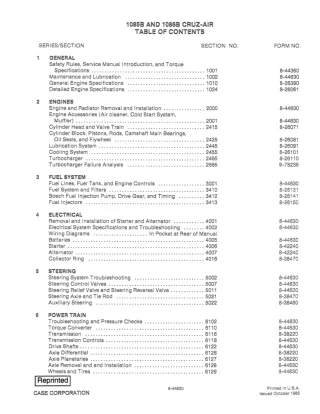 CASE 1085B Feller Buncher (CRUZ-AIR) Service Repair Manual