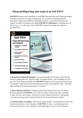 Financial Reporting and Analysis in SAP FICO PPT