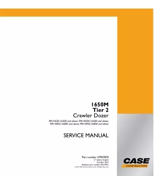 CASE 1650M Tier 2 Crawler Dozer Service Repair Manual (PIN NCDC16500 and above)