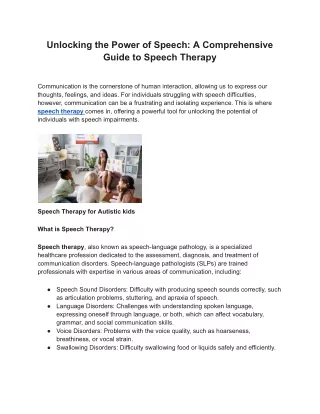 Speech therapy