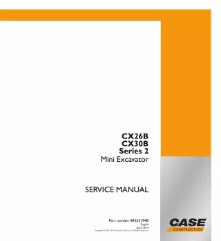 CASE CX26B Series 2 Mini Excavator Service Repair Manual