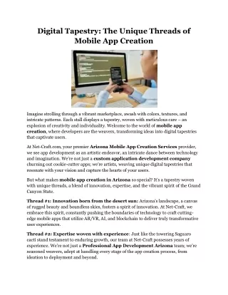 Digital Tapestry The Unique Threads of Mobile App Creation