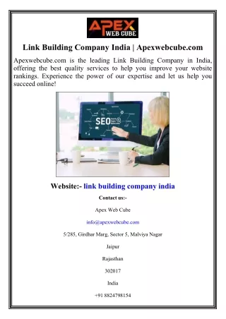 Link Building Company India Apexwebcube.com