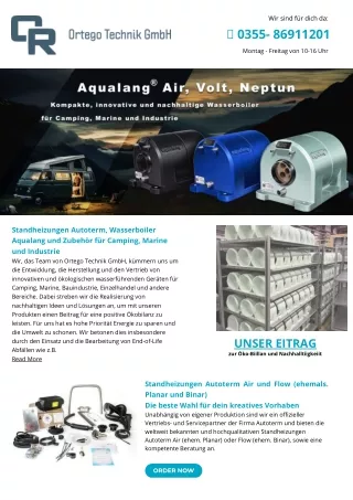 Ortego Technik - Autoterm Standheizung, Warmwasserboiler Aqualang