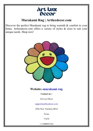 Murakami Rug Artluxdecor.com