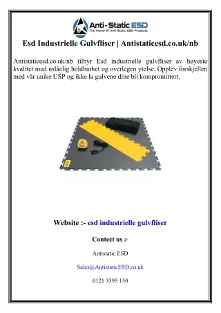 Esd Industrielle Gulvfliser  Antistaticesd.co.uknb