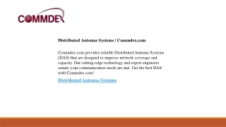 Distributed Antenna Systems  Commdex.com