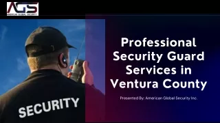 Professional Security Guard Services in Ventura County