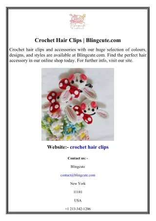 Crochet Hair Clips Blingcute.com