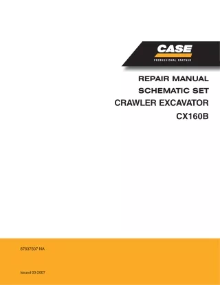 CASE CX160B Crawler Excavator Service Repair Manual 1