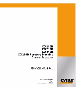 CASE CX210B Crawler Excavator Service Repair Manual