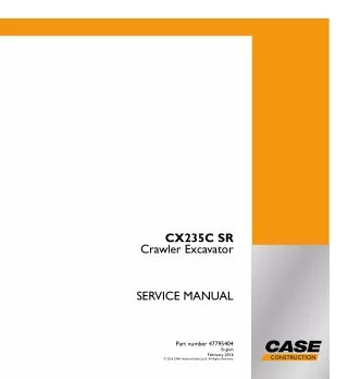 CASE CX235C SR Crawler Excavator Service Repair Manual