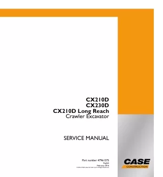 CASE CX210D Crawler Excavator Service Repair Manual 1