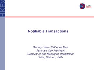 Notifiable Transactions