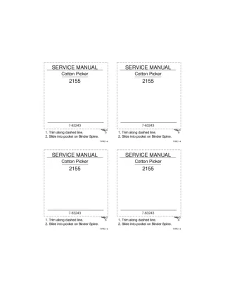 CASE IH 2155 Cotton Picker Service Repair Manual