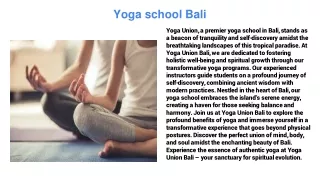 Yoga school Bali