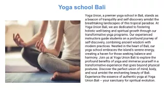 Yoga school Bali