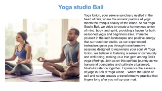 Yoga studio Bali