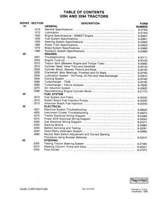 CASE IH 3394 Tractor Service Repair Manual