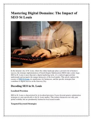 Mastering Digital Domains: The Impact of SEO St Louis