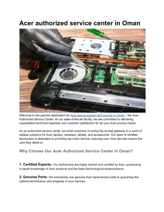 Acer authorized service center in Oman