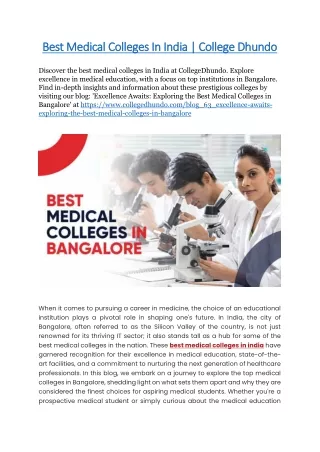 Best Medical Colleges In India   | College Dhundo