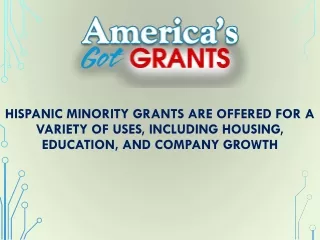 Hispanic Minority Grants Are Offered For A Variety Of Uses, Including Housing, Education, And Company Growth