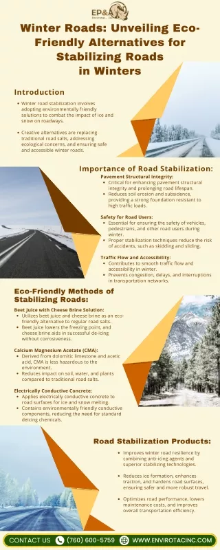 Winter Roads Unveiling Eco-Friendly Alternatives for Stabilizing Roads in Winters INFO