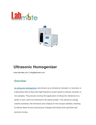 Ultrasonic Homogenizer