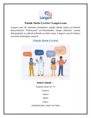 Teknik Metin Çevirisi  Languvi.com