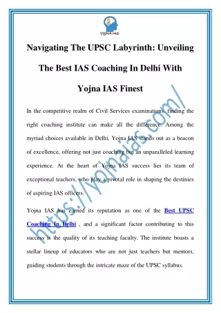 Delhi Premier Coaching Destination for Civil Services Success!