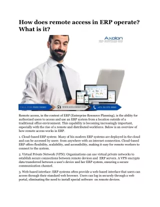 How does remote access in ERP operate What is it