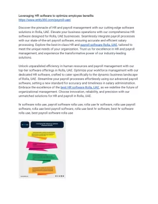 Efficient Payroll Operations: Unleashing Rolla, UAE's Software Potential