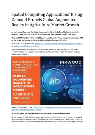 Spatial Computing Applications’ Rising Demand Propels Global Augmented Reality i