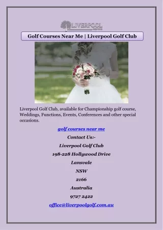 Golf Courses Near Me | Liverpool Golf Club