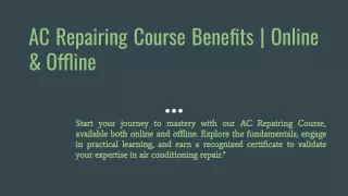 AC Repairing Course Benefits _ Online & Offline