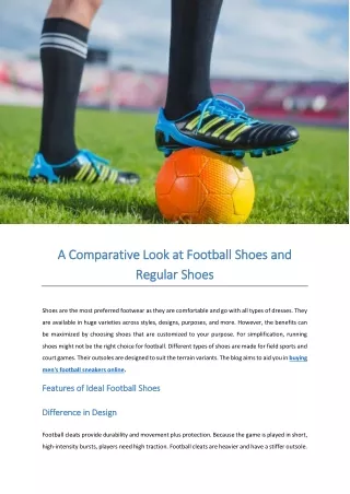 A Comparative Look at Football Shoes and Regular Shoes