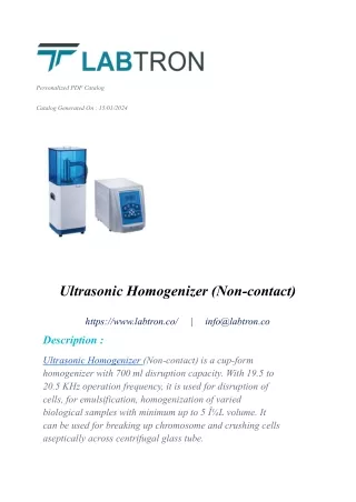 Ultrasonic Homogenizer