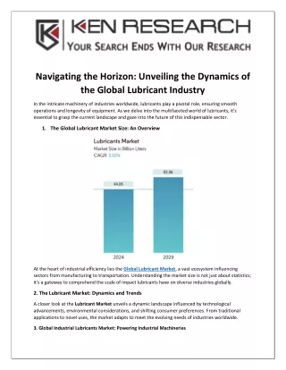 Unveiling the Dynamics of the Global Lubricant Industry