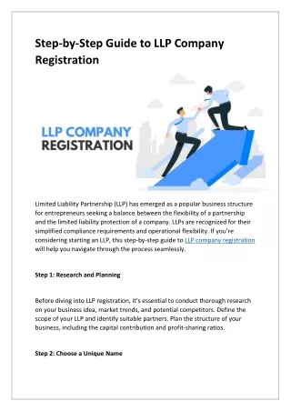 Step-by-Step Guide to LLP Company Registration