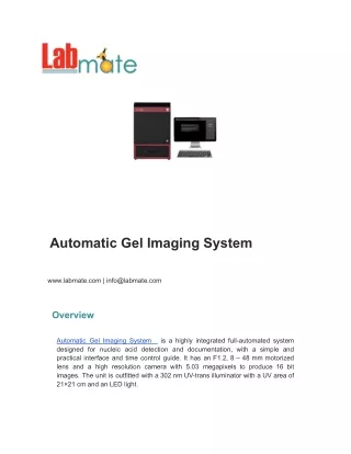 Automatic Gel Imaging System
