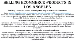 selling Ecommerce products in Los Angeles