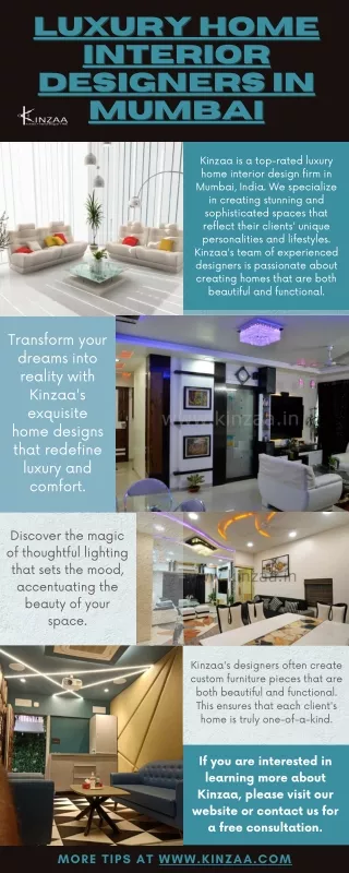 Top Luxury Home Interior Designers in Mumbai - Kinzaa