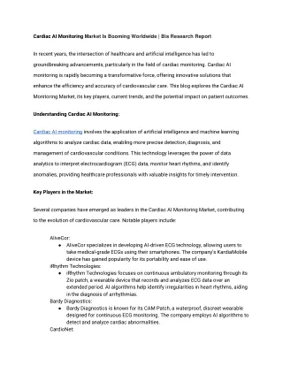 Cardiac AI Monitoring Market