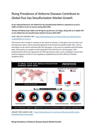 GLOBAL FLUE GAS DESULFURIZATION MARKET FORECAST 2023-2032