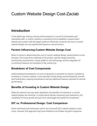 custom website design cost