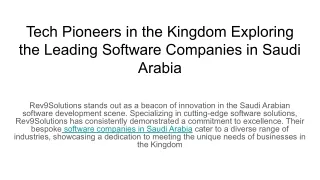 Tech Pioneers in the Kingdom Exploring the Leading Software Companies in Saudi Arabia