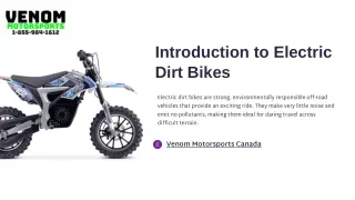 Best Electric Dirt Bikes - Venom Motorsports Canada